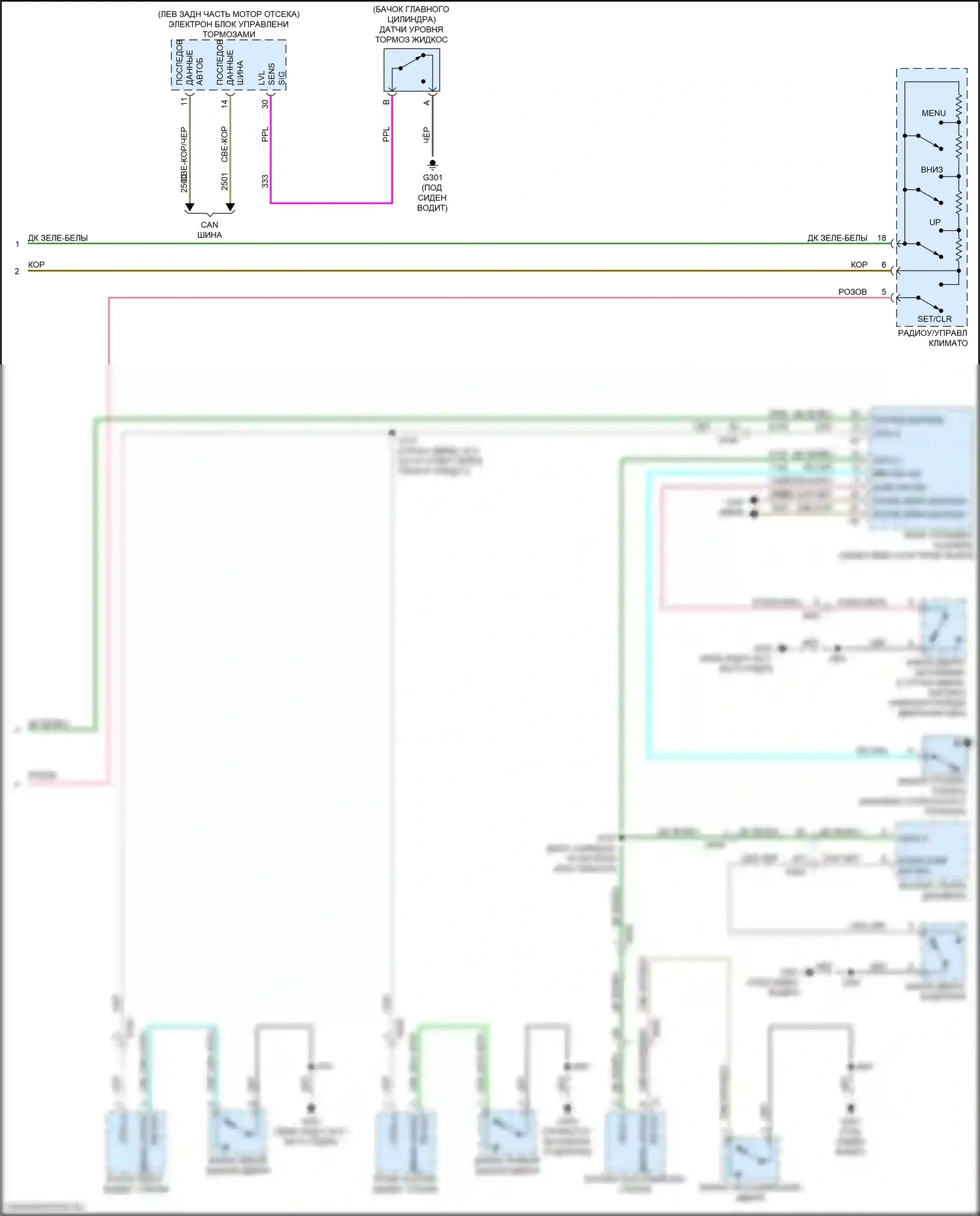 Equinox Chevrolet II рестайлинг (2015-2017): Электросхема приборной панели (2 из 2) 