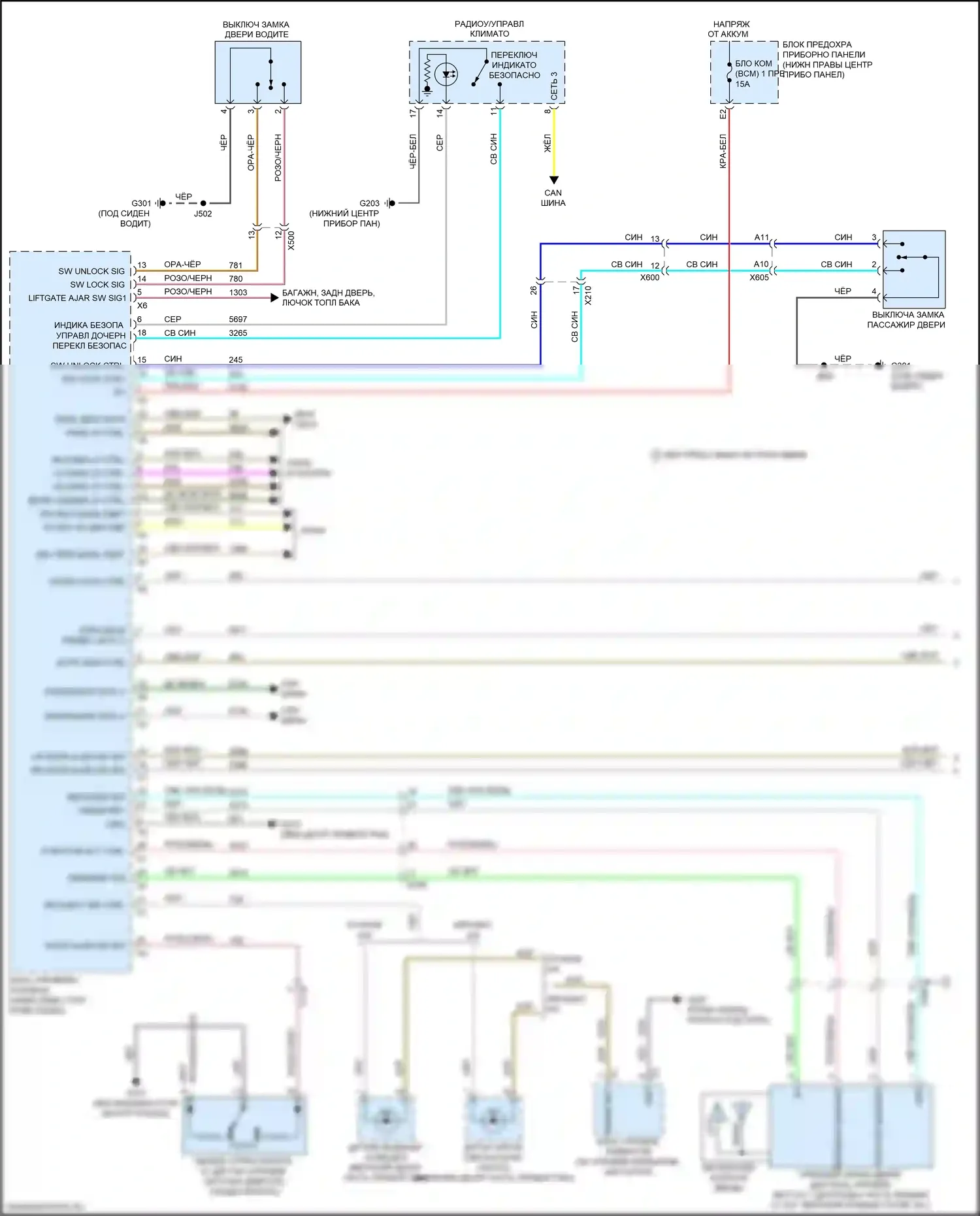 Equinox Chevrolet II рестайлинг (2015-2017): Электросхема защиты от взлома (1 из 2) 