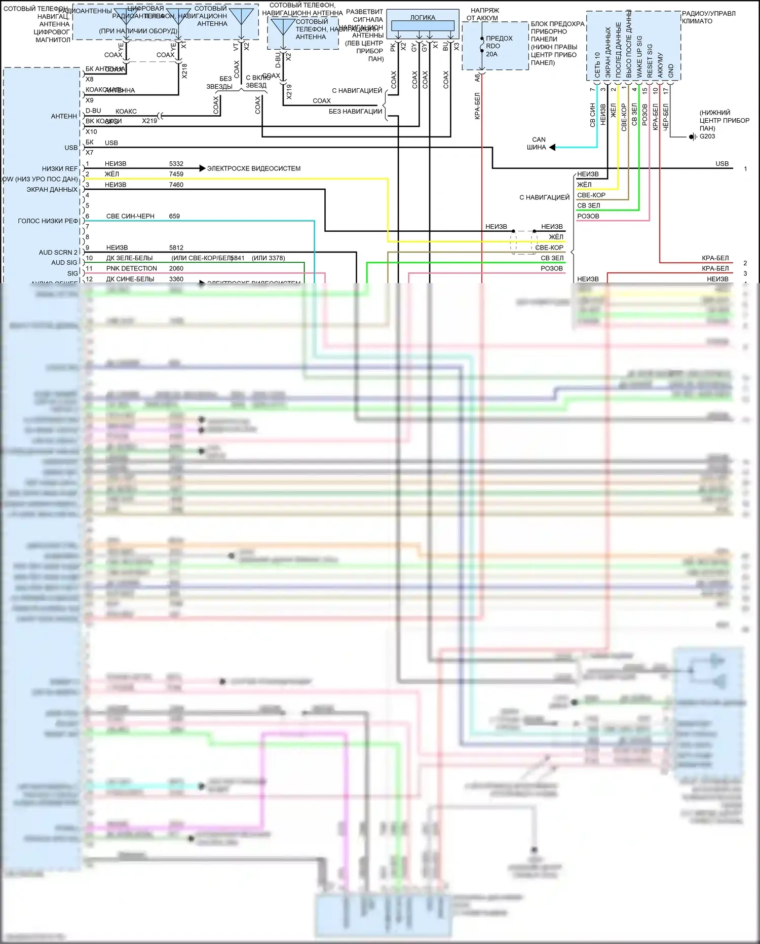 Equinox Chevrolet II рестайлинг (2015-2017): Электросхема навигации (1 из 4) 