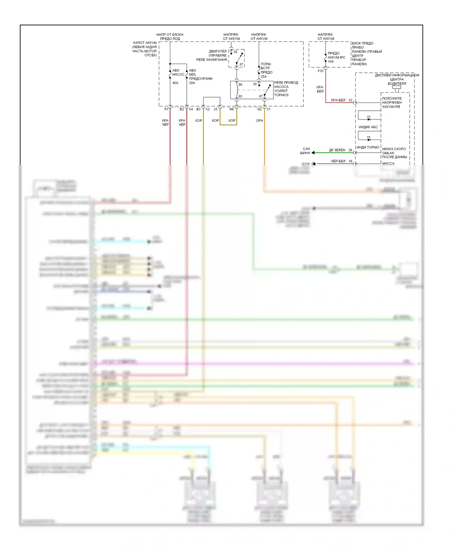 Equinox Chevrolet II (2009-2015): Антиблокировочная система abs электросхема (1 из 2) 