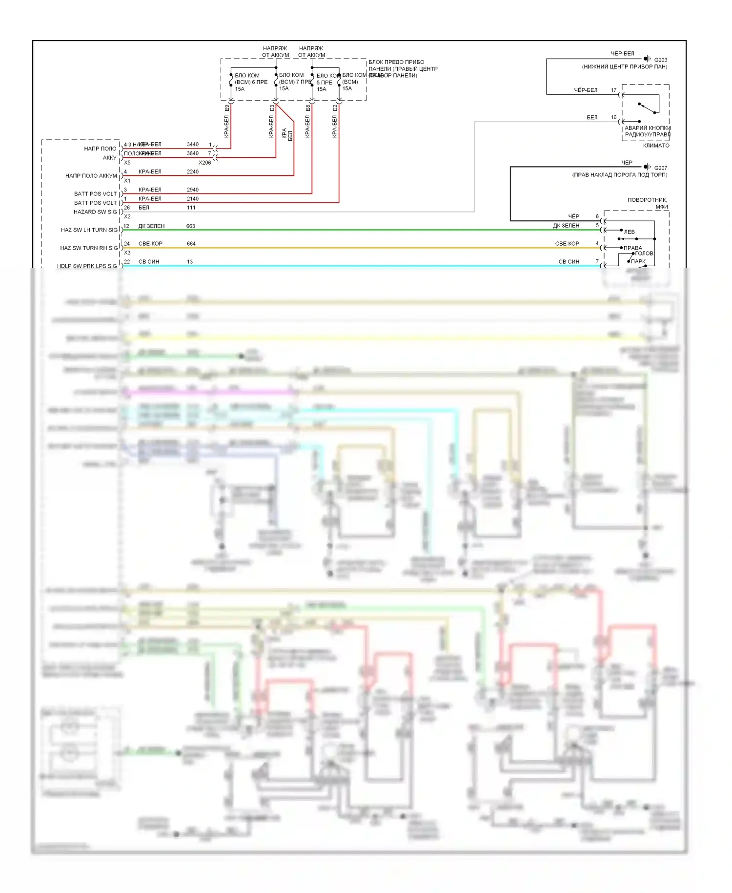 Equinox Chevrolet II (2009-2015): Электросхема фар и фонарей 
