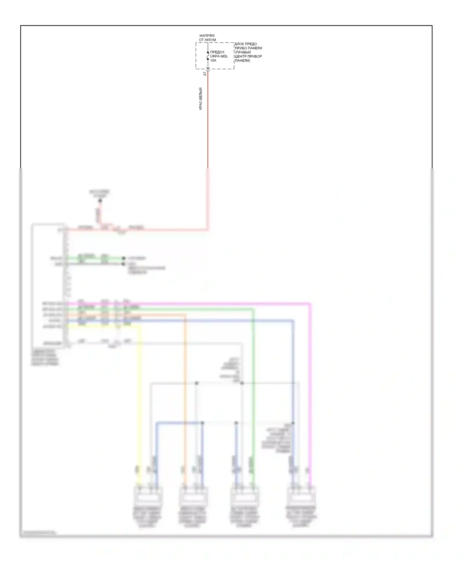 Equinox Chevrolet II (2009-2015): Электросхема парктроника 