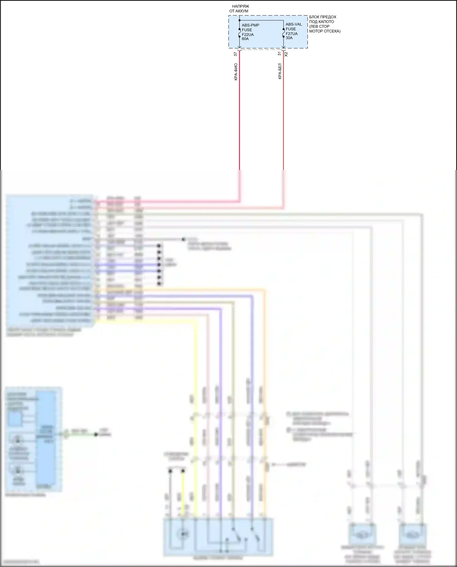 Equinox Chevrolet III рестайлинг (2020-2024): Электросхема системы стояночного тормоза 