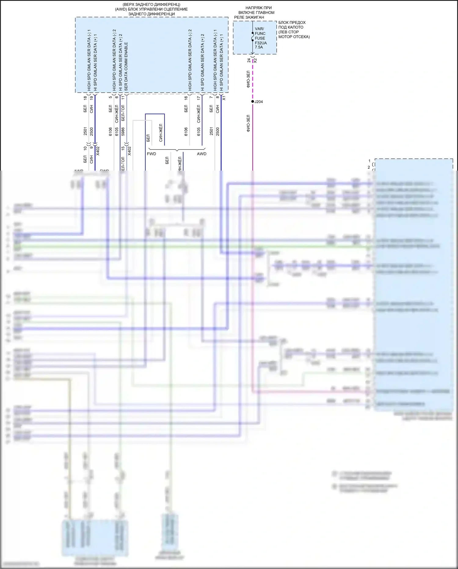 Equinox Chevrolet III рестайлинг (2020-2024): Can шина электросхема (8 из 8) 