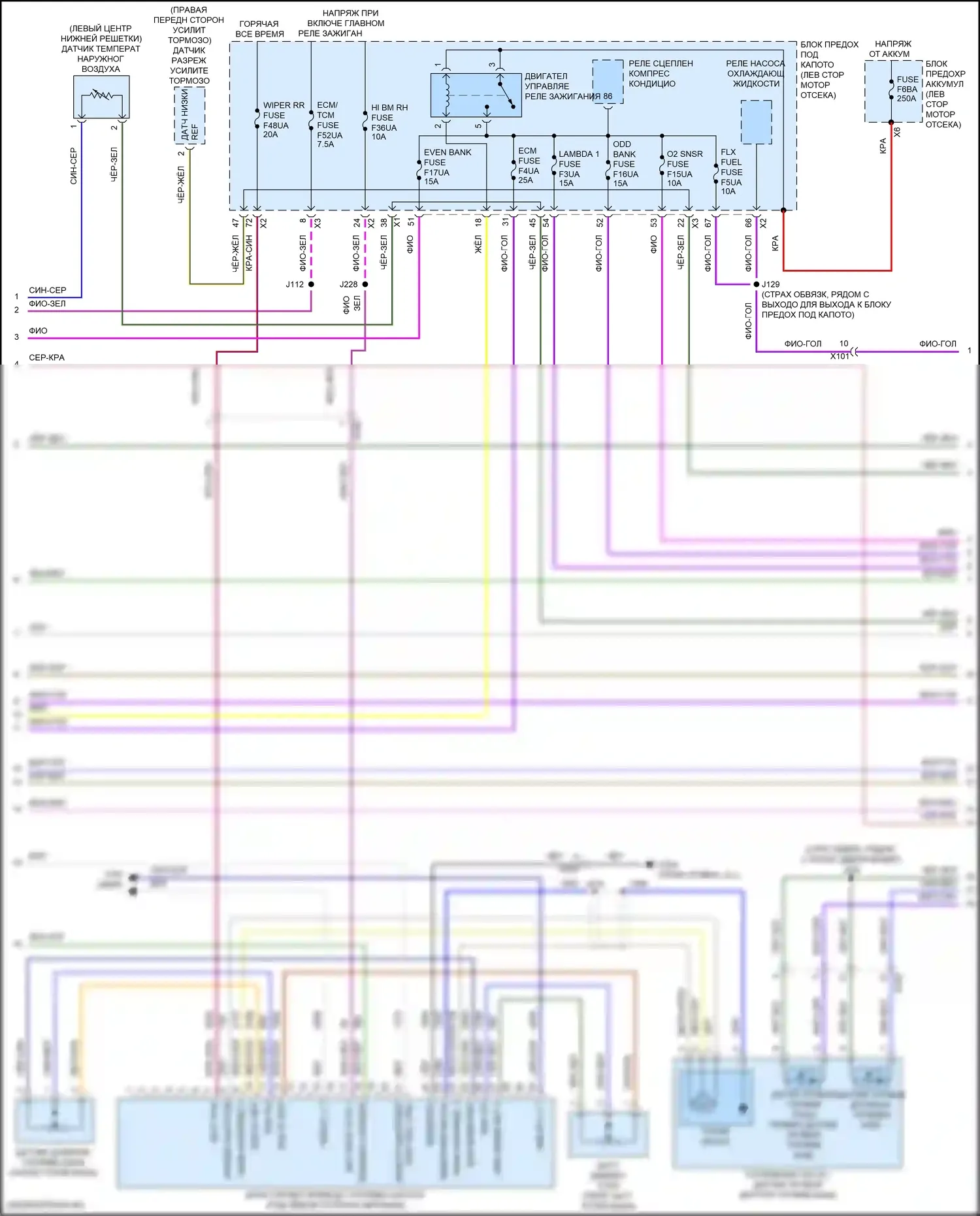 Equinox Chevrolet III рестайлинг (2020-2024): Электросхема двигателя 1.5l vin v, кроме калифорнии (2 из 7) 