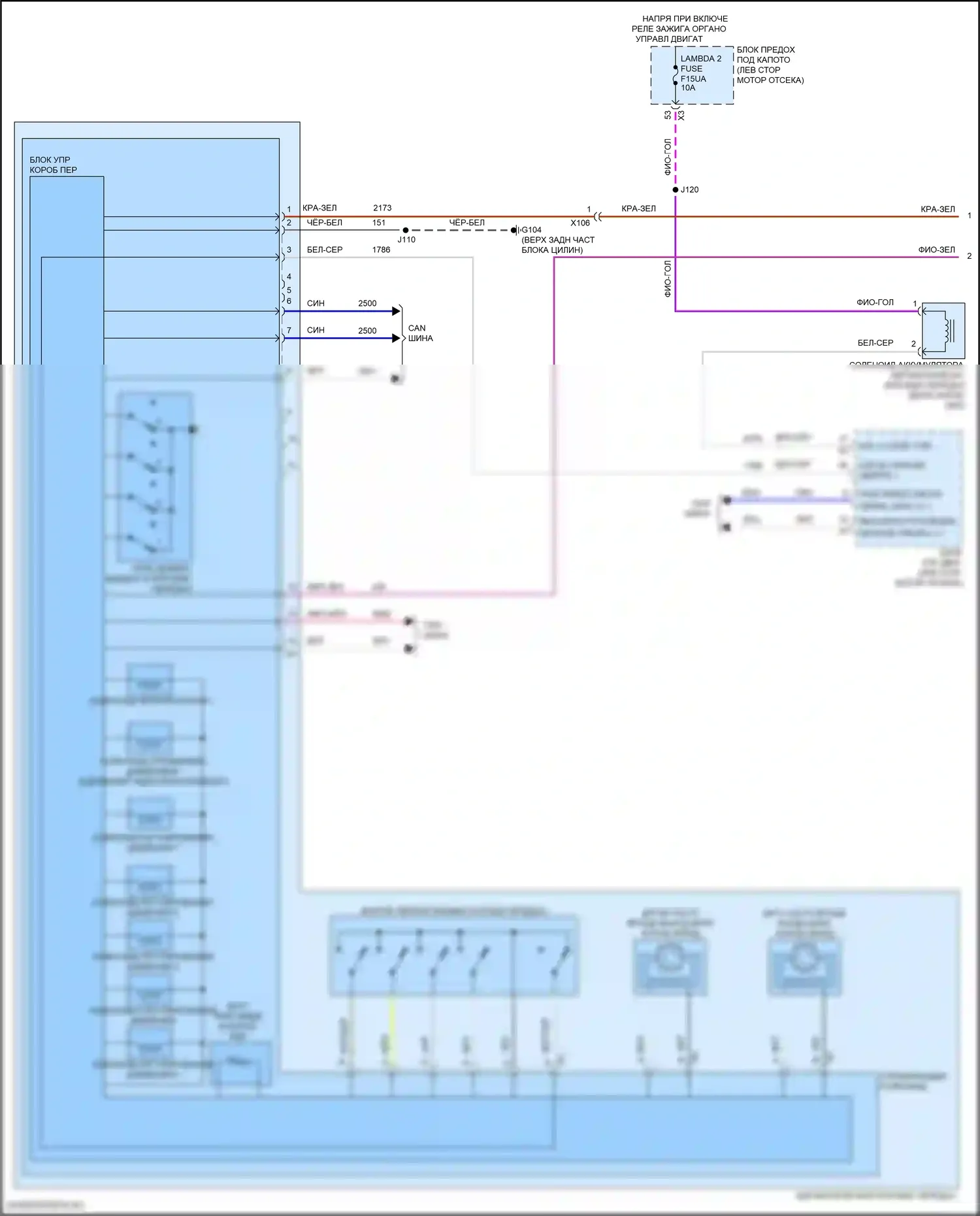 Equinox Chevrolet III рестайлинг (2020-2024): Электросхема автоматической коробки передач, 6-ступенчатая (1 из 3) 