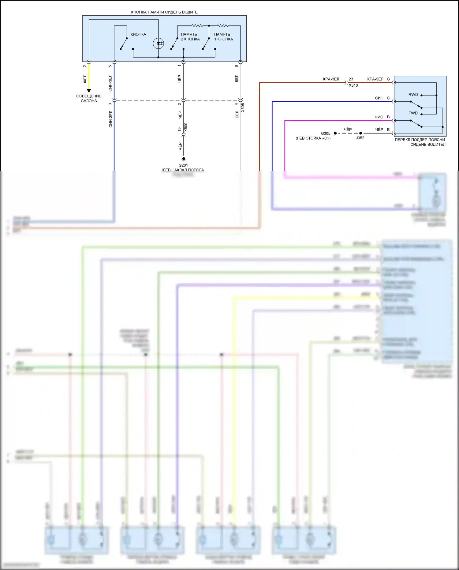 Equinox Chevrolet III рестайлинг (2020-2024): Электросхема сиденья памяти водителя (2 из 2) 