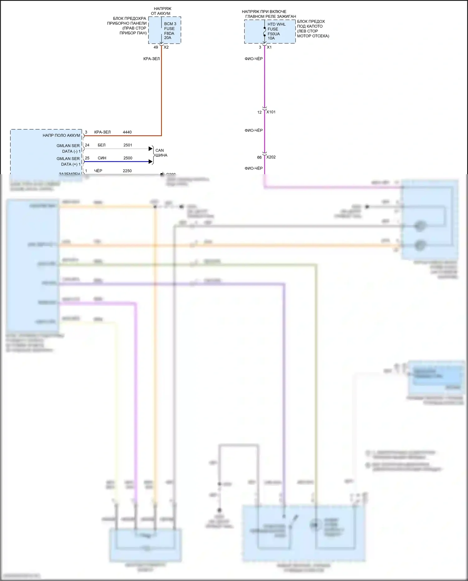 Equinox Chevrolet III рестайлинг (2020-2024): Электросхема рулевого колеса с подогревом 