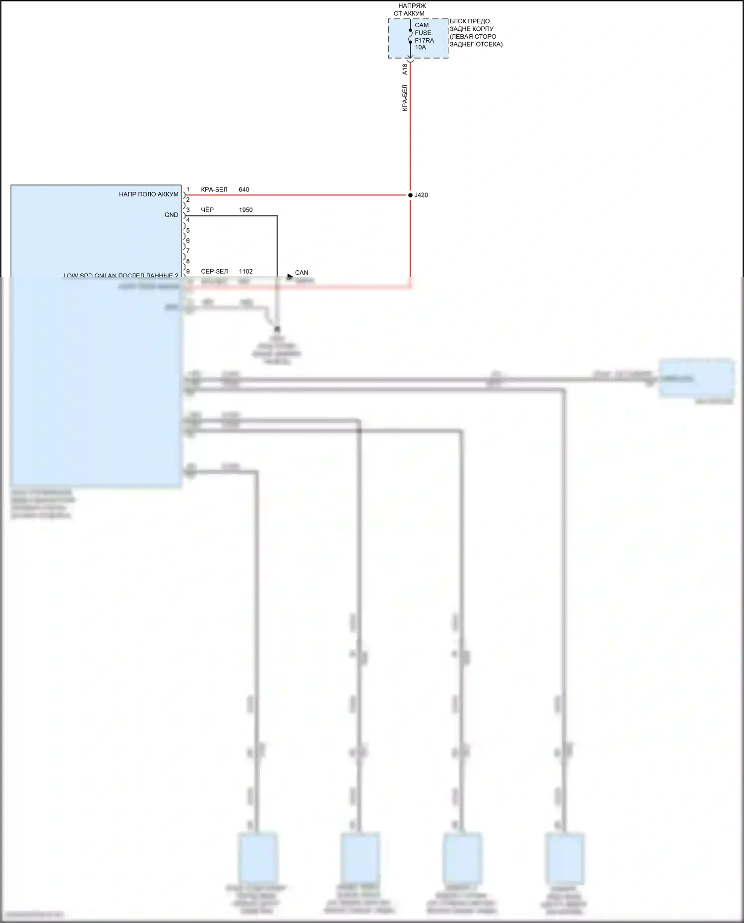 Equinox Chevrolet III рестайлинг (2020-2024): Электросхема камеры кругового обзора 