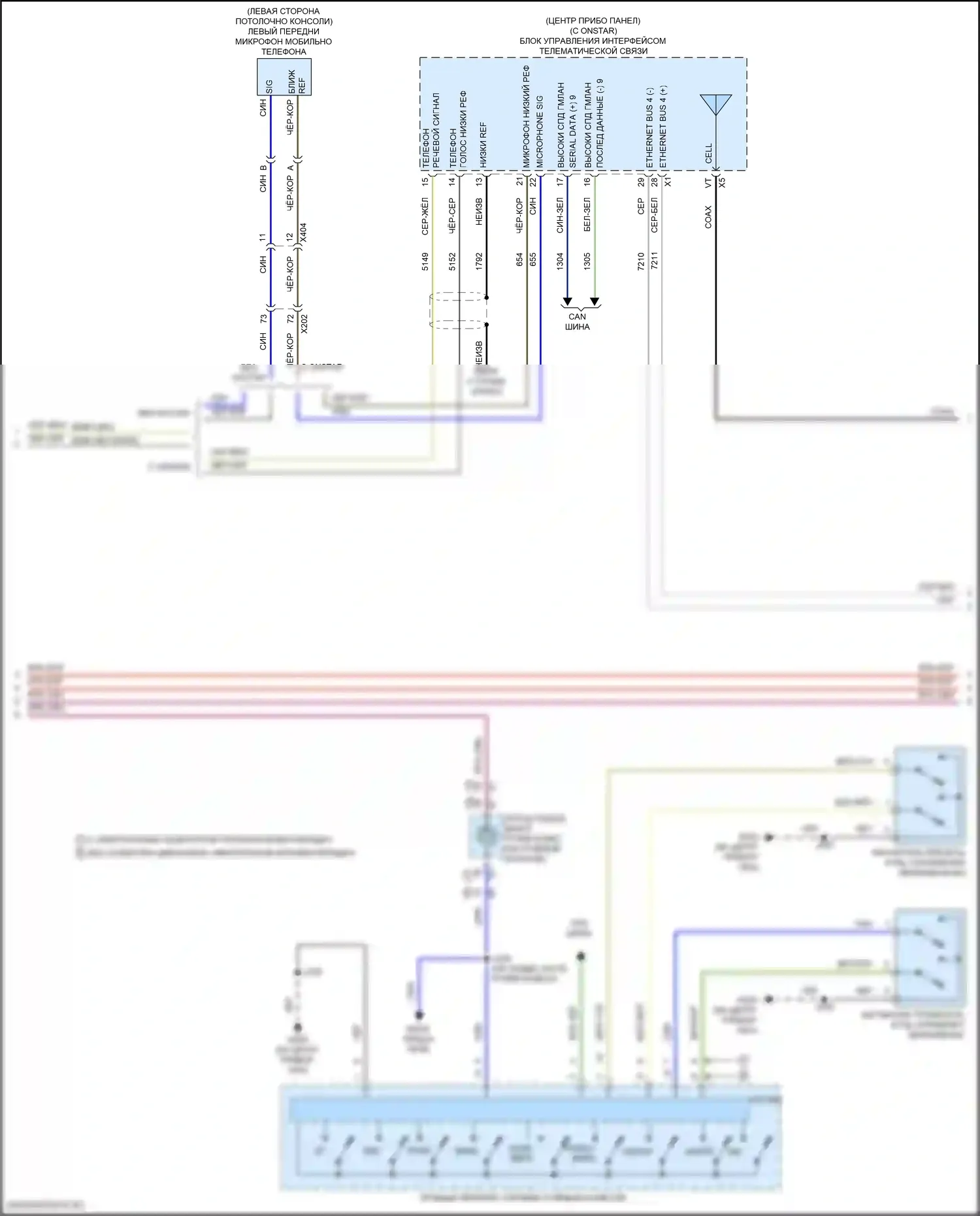 Equinox Chevrolet III рестайлинг (2020-2024): Электросхема навигации, средний/высокий уровень без усилителя (3 из 4) 