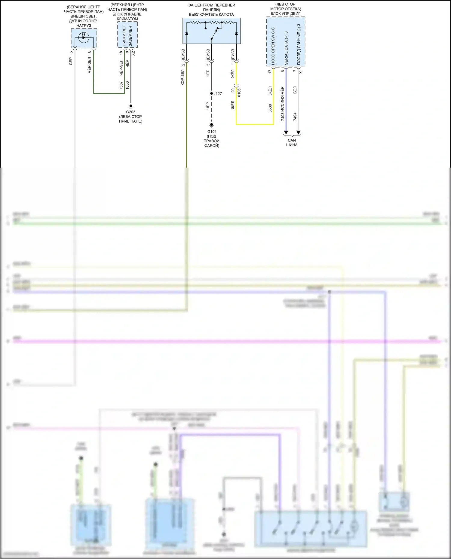 Equinox Chevrolet III рестайлинг (2020-2024): Электросхема центрального замка, с пассивным бесключевым доступом (2 из 4) 
