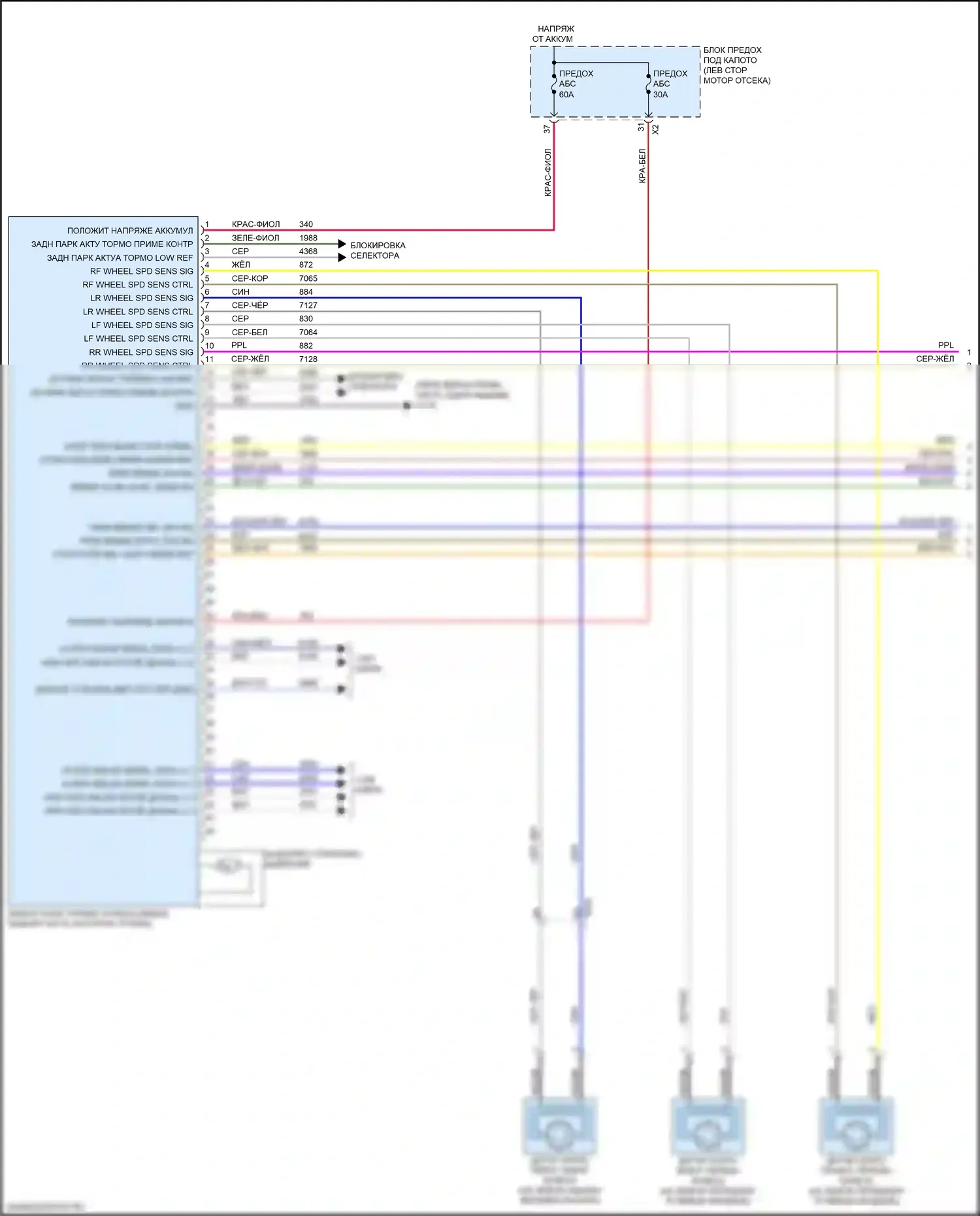 Equinox Chevrolet III (2017-2021): Антиблокировочная система abs электросхема (1 из 2) 