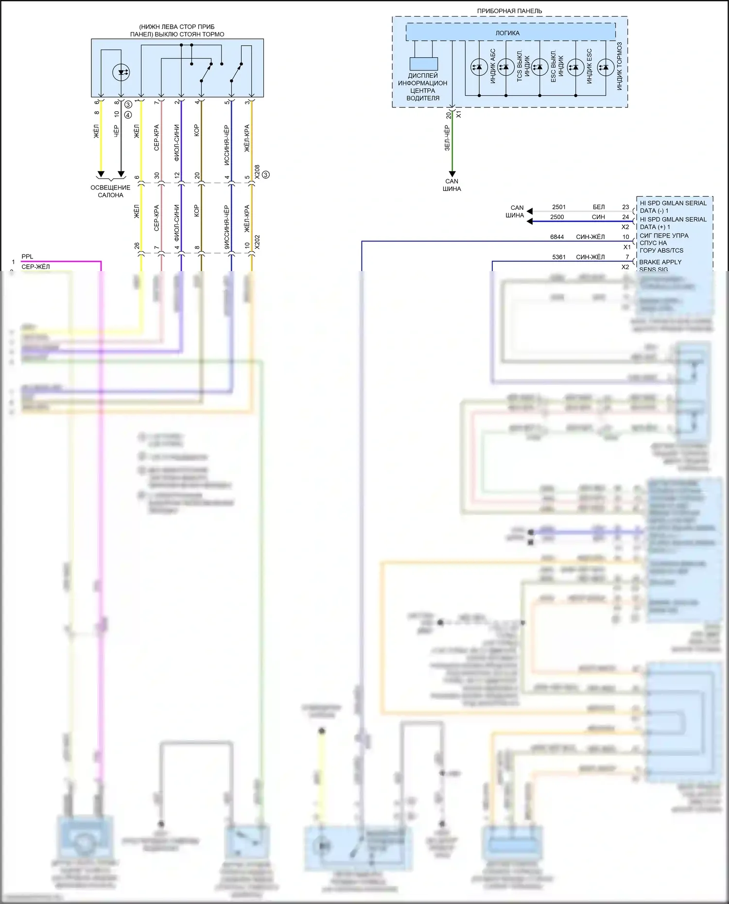 Equinox Chevrolet III (2017-2021): Антиблокировочная система abs электросхема (2 из 2) 