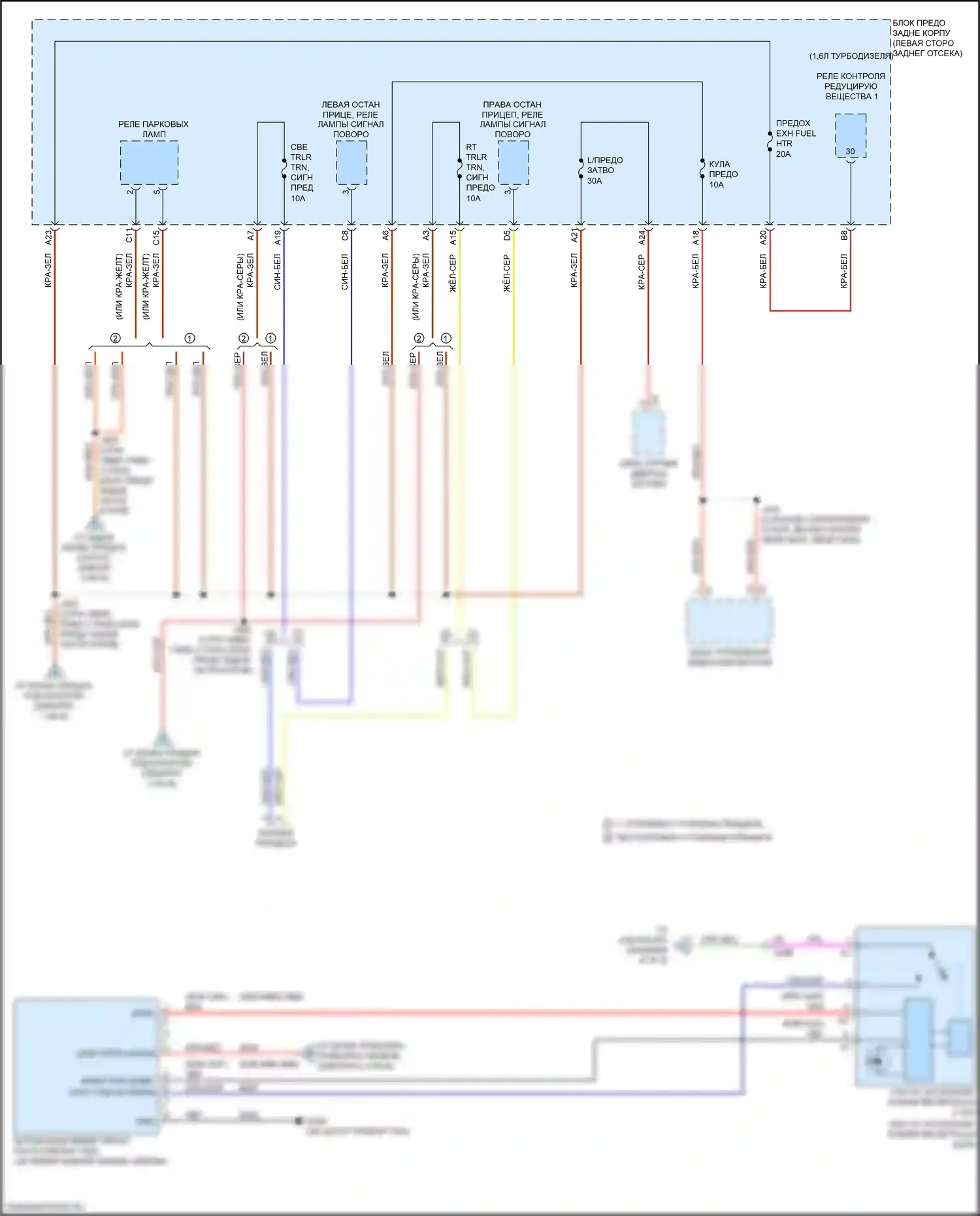 Equinox Chevrolet III (2017-2021): Электросхема блока предохранителей реле (6 из 9) 