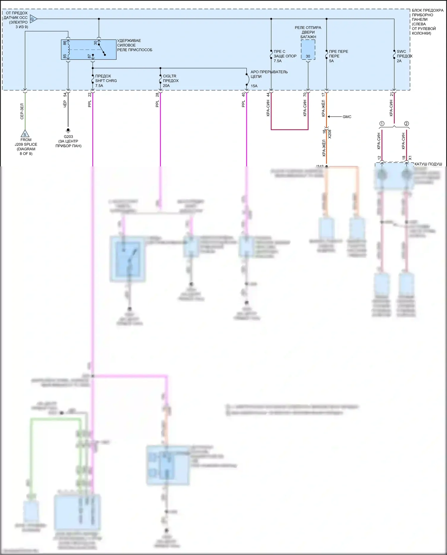 Equinox Chevrolet III (2017-2021): Электросхема блока предохранителей реле (9 из 9) 