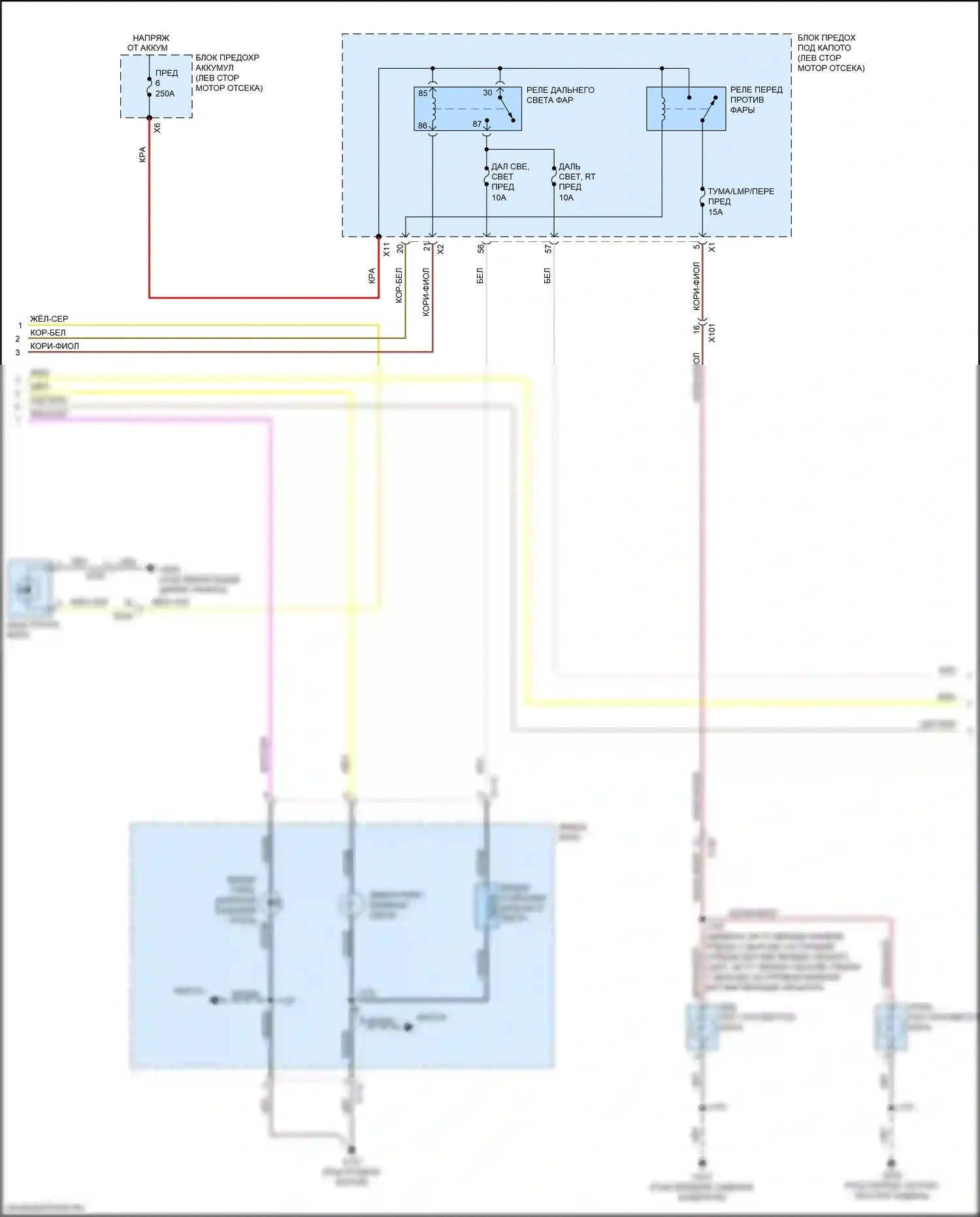 Equinox Chevrolet III (2017-2021): Электросхема фар, с галогенными фарами (2 из 3) 