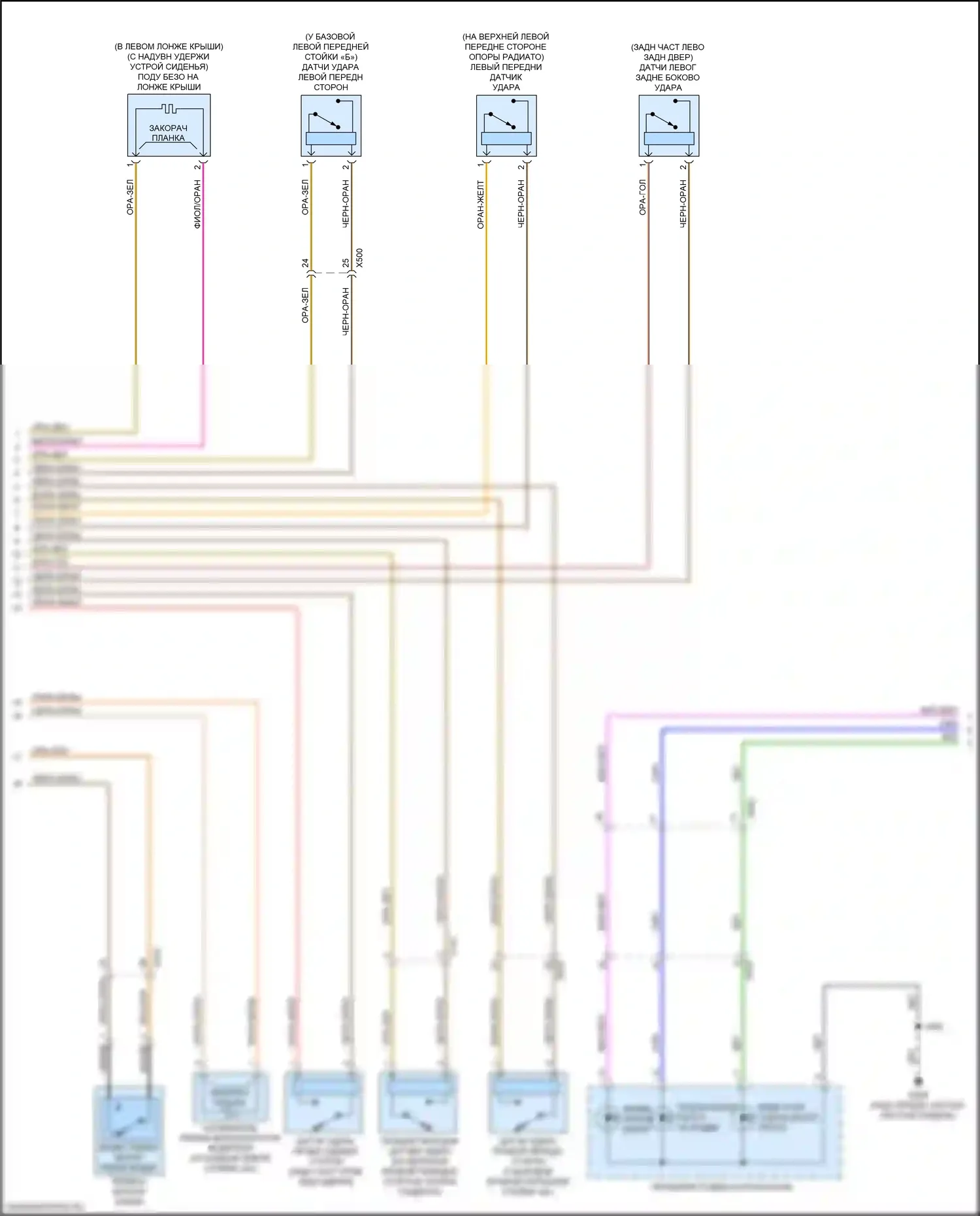 Equinox Chevrolet III (2017-2021): Электросхема подушек безопасности (2 из 3) 