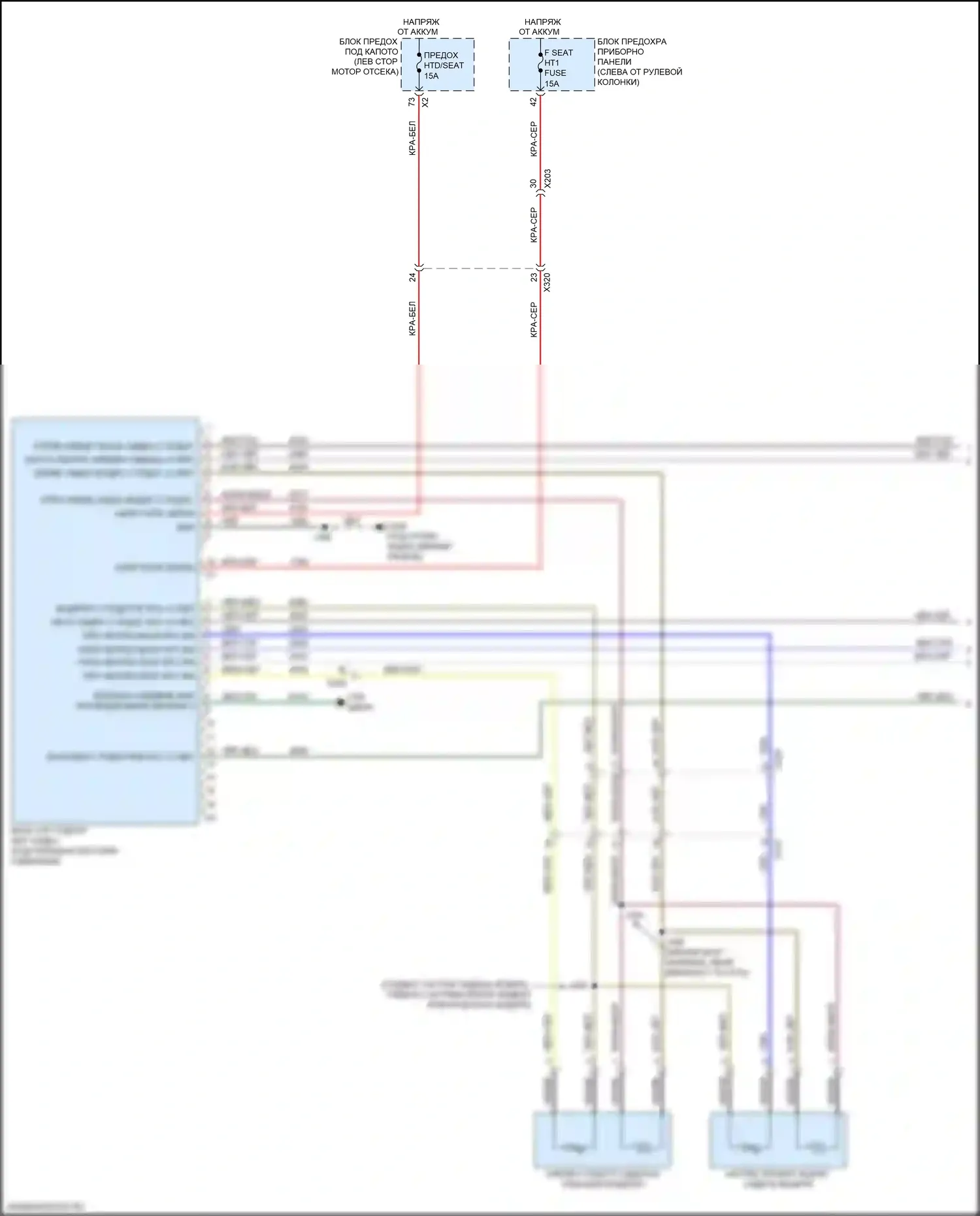 Equinox Chevrolet III (2017-2021): Электросхема передних обогреваемых сидений (1 из 2) 