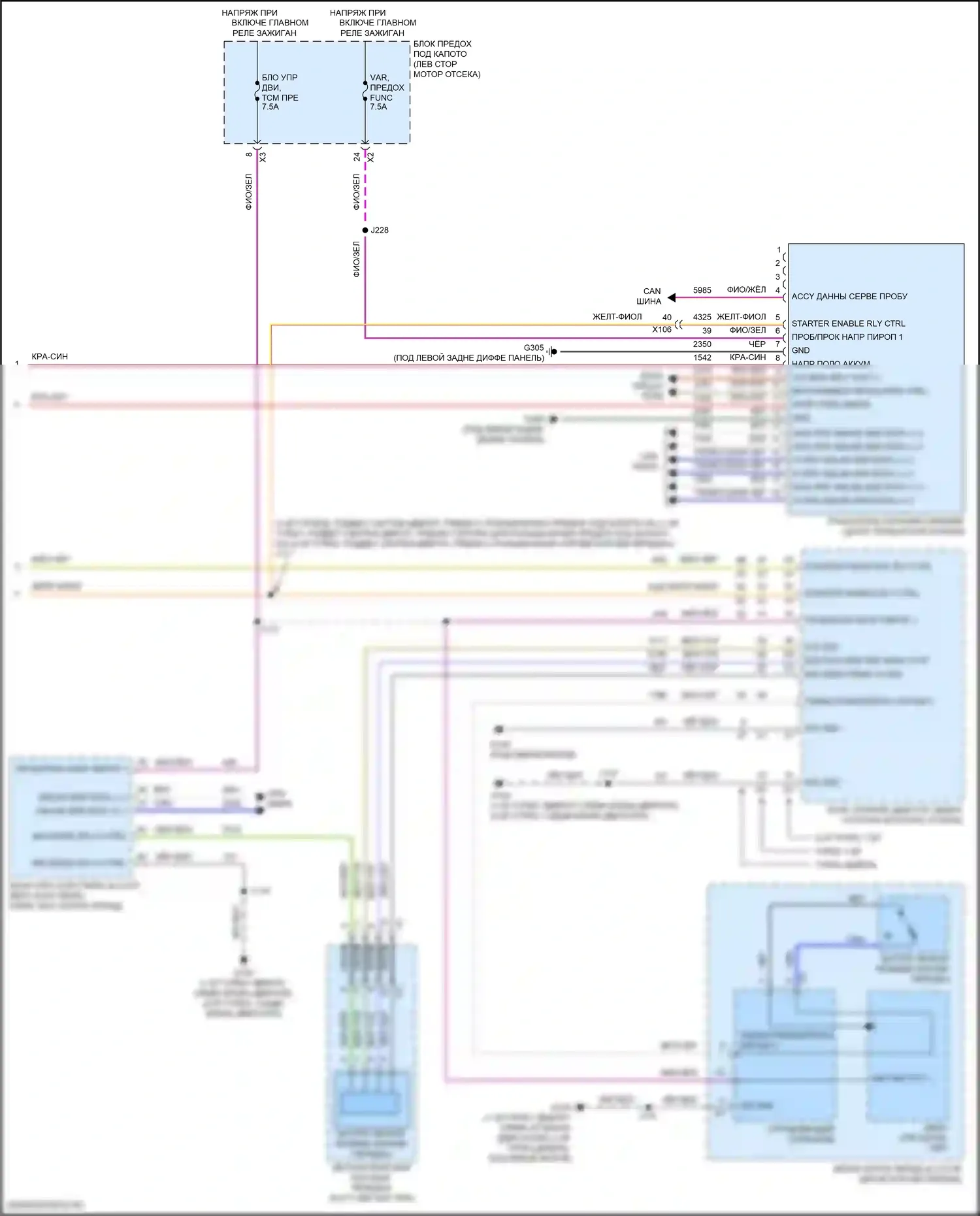 Equinox Chevrolet III (2017-2021): Электросхема стартера с системой старт-стоп (2 из 2) 