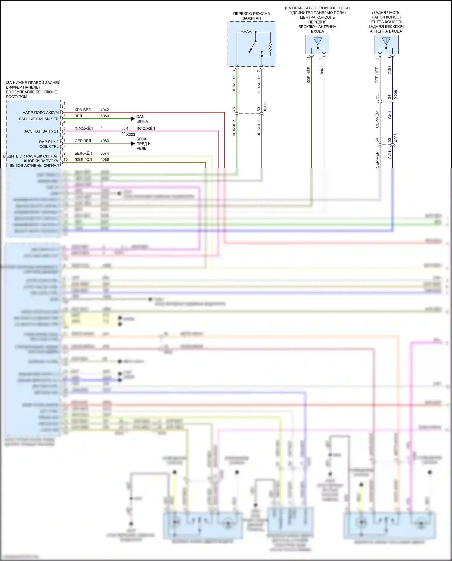 Equinox Chevrolet III (2017-2021): Электросхема центрального замка, с пассивным бесключевым доступом (1 из 4) 