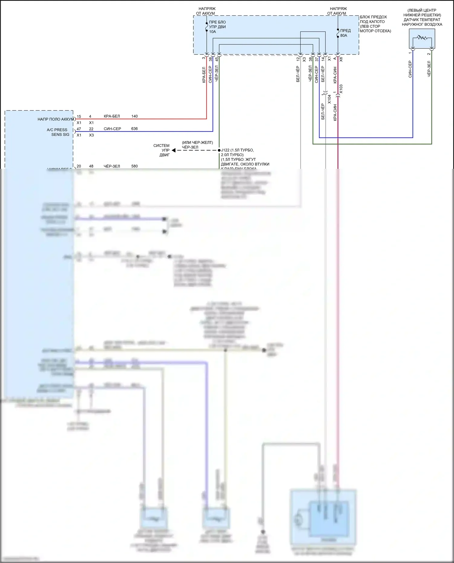 Equinox Chevrolet III (2017-2021): Электросхема вентилятора охлаждения 
