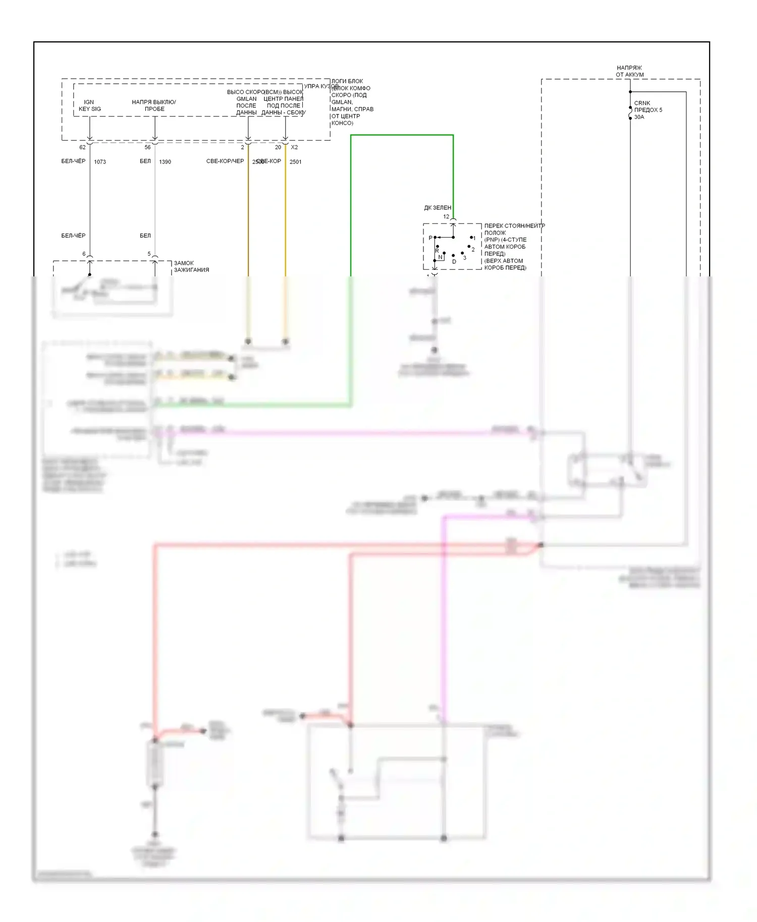 HHR Chevrolet I (2005-2011): Электросхема стартера 