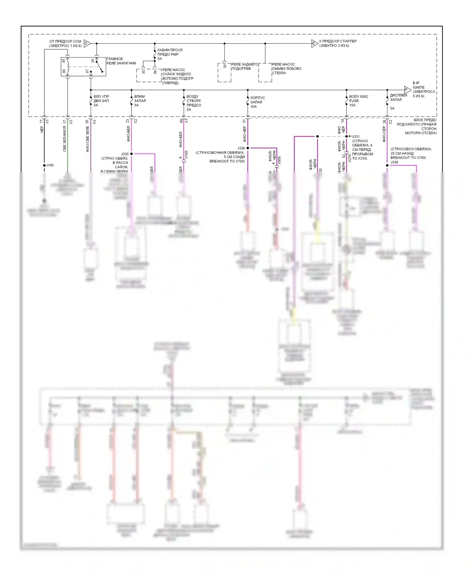 Impala Chevrolet IX (2006-2016): Электросхема блока предохранителей реле (2 из 6) 