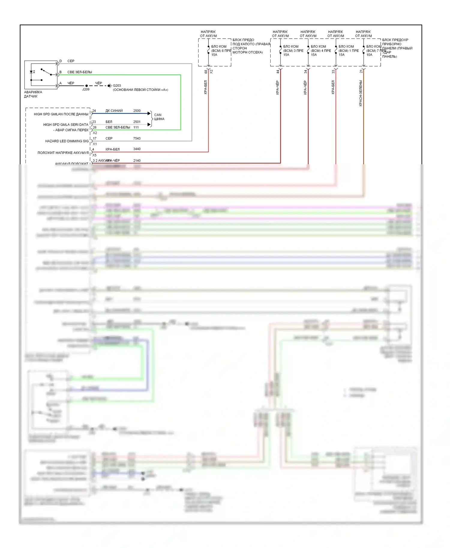 Impala Chevrolet IX (2006-2016): Электросхема фар и фонарей (1 из 3) 
