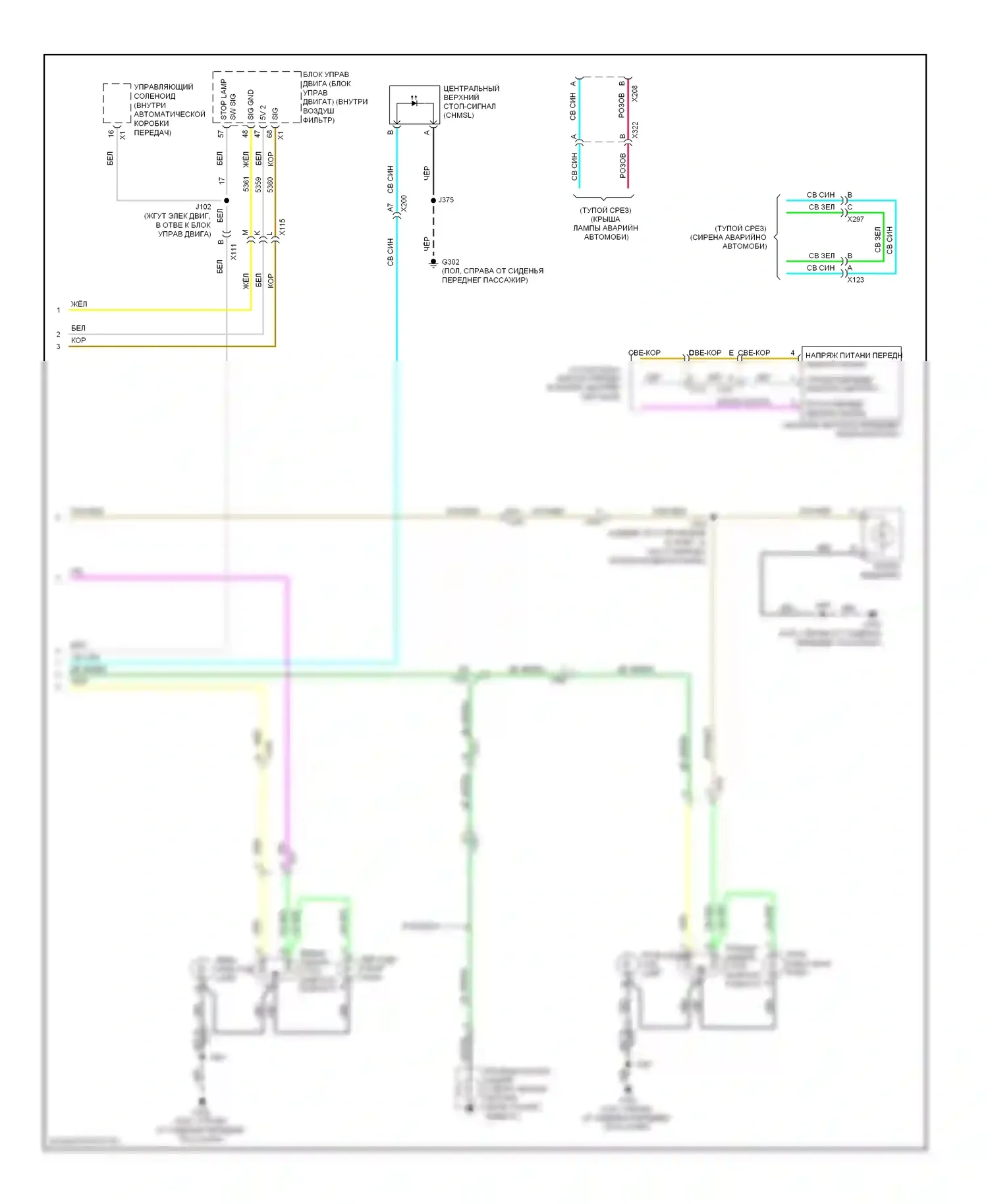 Impala Chevrolet IX (2006-2016): Электросхема фар и фонарей (2 из 2) 