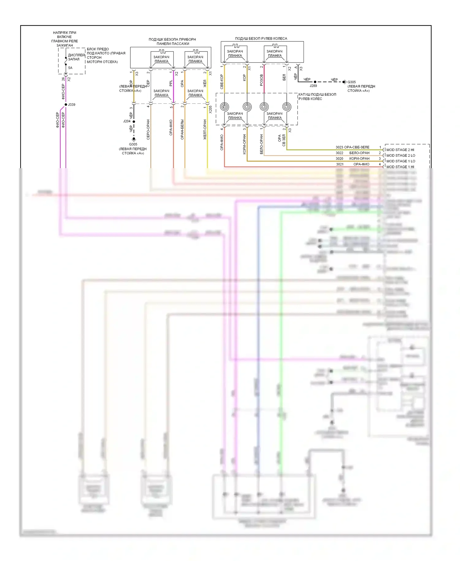Impala Chevrolet IX (2006-2016): Электросхема подушек безопасности (3 из 3) 