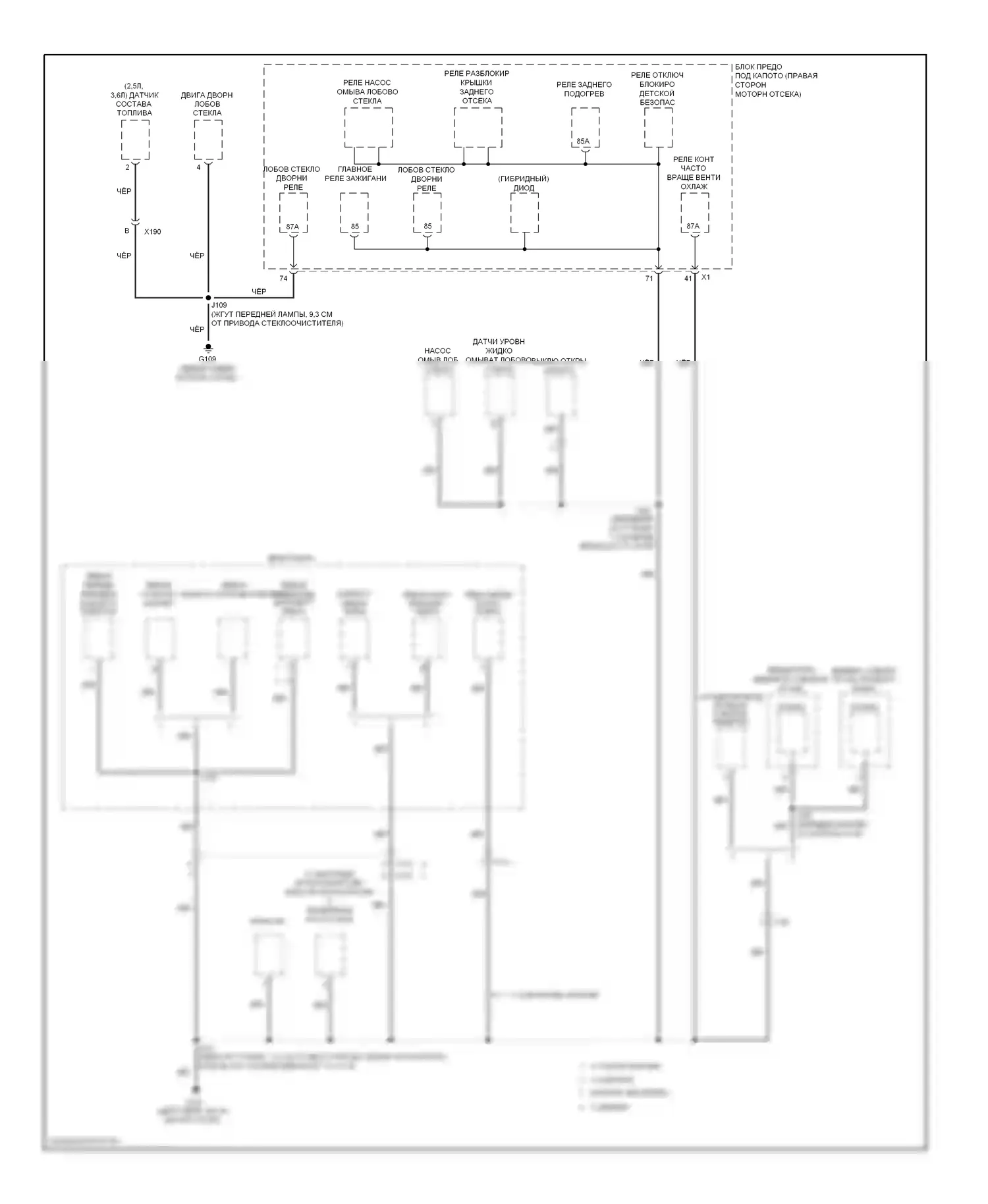 Impala Chevrolet IX (2006-2016): Электросхема разводки массы (1 из 7) 