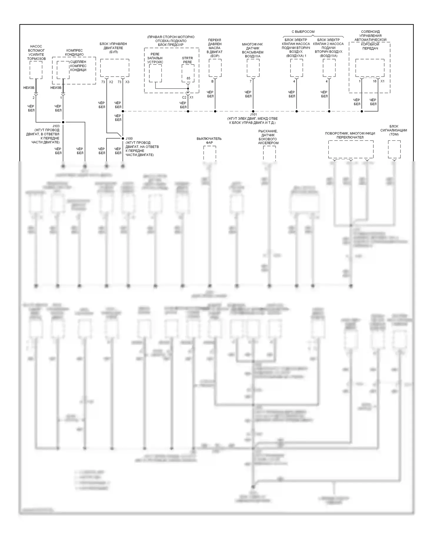 Impala Chevrolet IX (2006-2016): Электросхема точек подключения масс (1 из 3) 