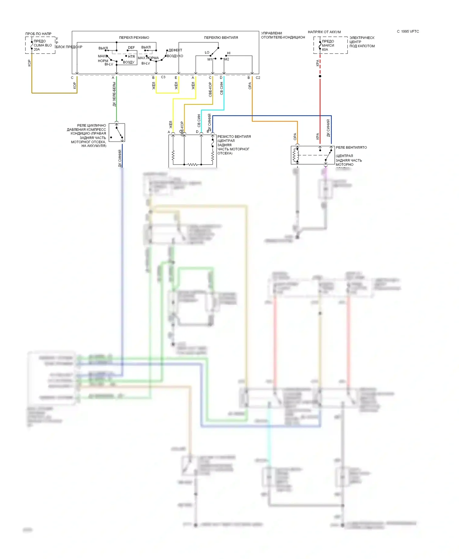 Impala Chevrolet VII (1994-1996): Электросхемы кондиционирования 