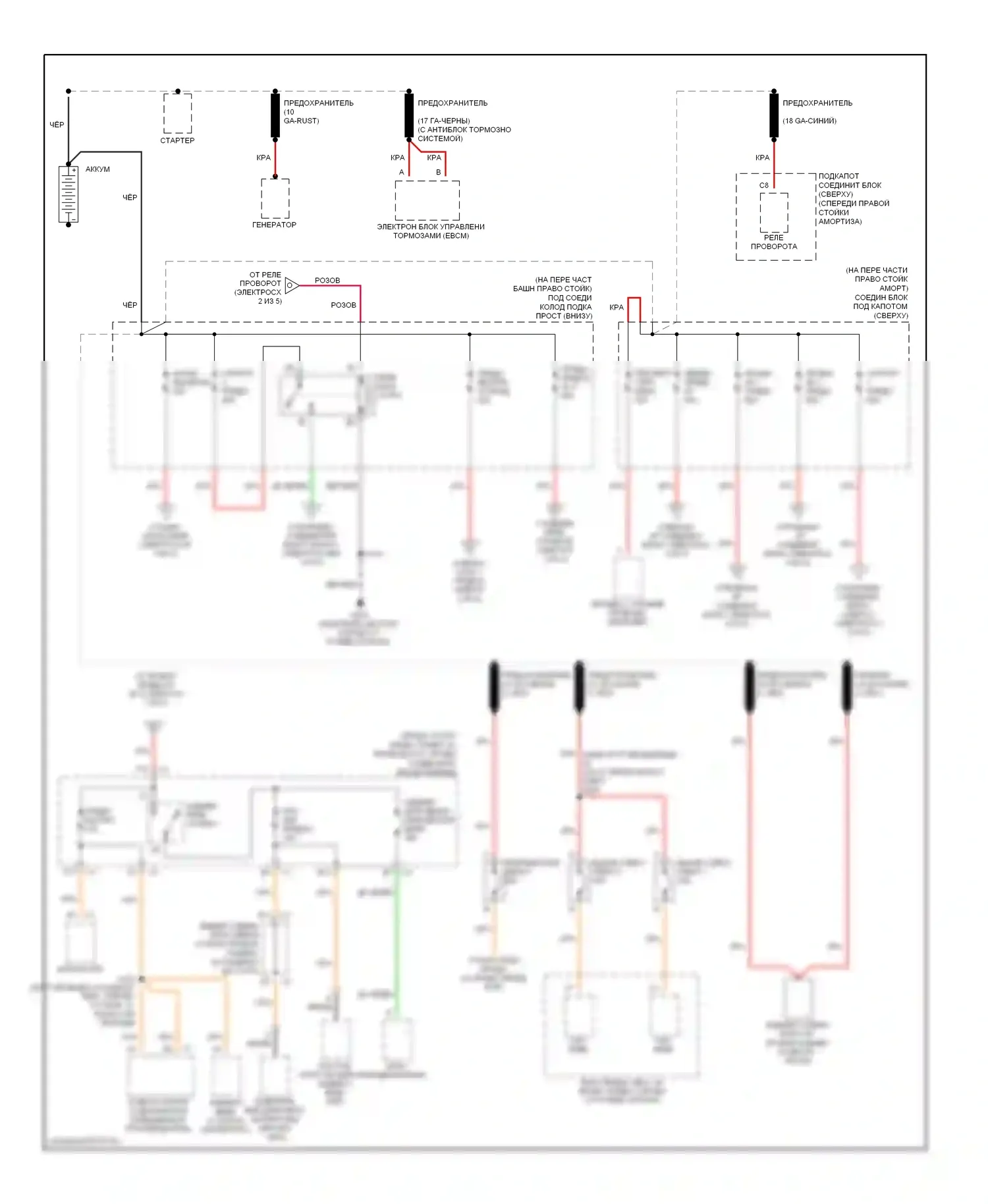 Impala Chevrolet VIII (1999-2006): Электросхема блока предохранителей реле (1 из 5) 