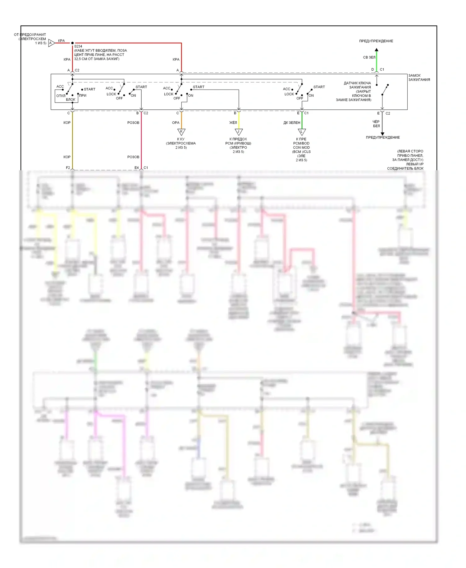 Impala Chevrolet VIII (1999-2006): Электросхема блока предохранителей реле (2 из 5) 