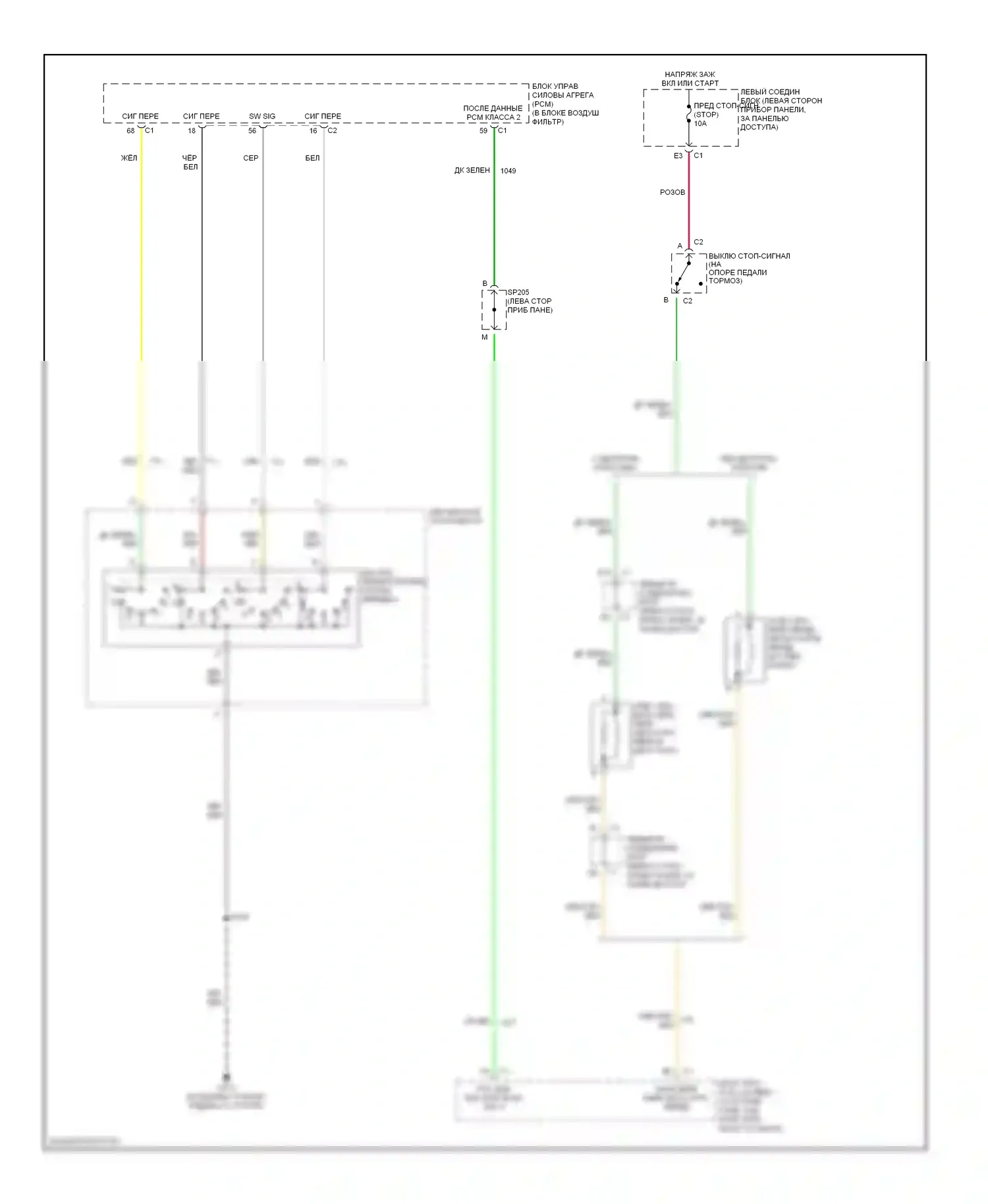 Impala Chevrolet VIII (1999-2006): Электросхема блокировки селектора 