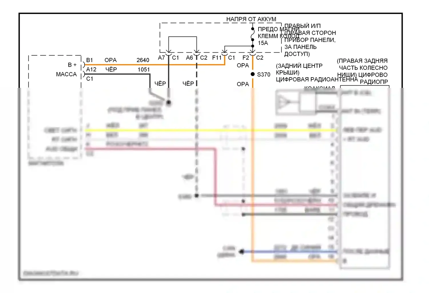 Impala Chevrolet VIII (1999-2006): Электросхема спутниковой магнитолы 