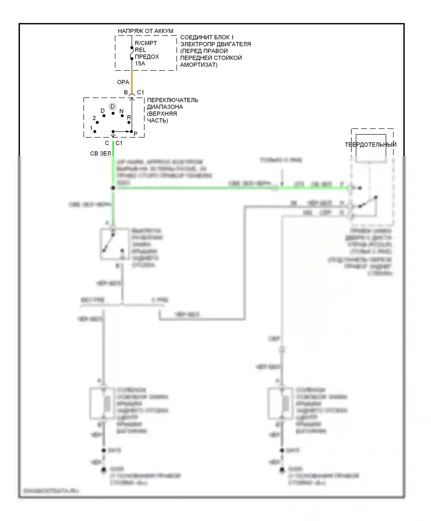 Lumina Chevrolet I (1989-2001): Электросхемы багажника, двери багажника, лючка топливного бака 