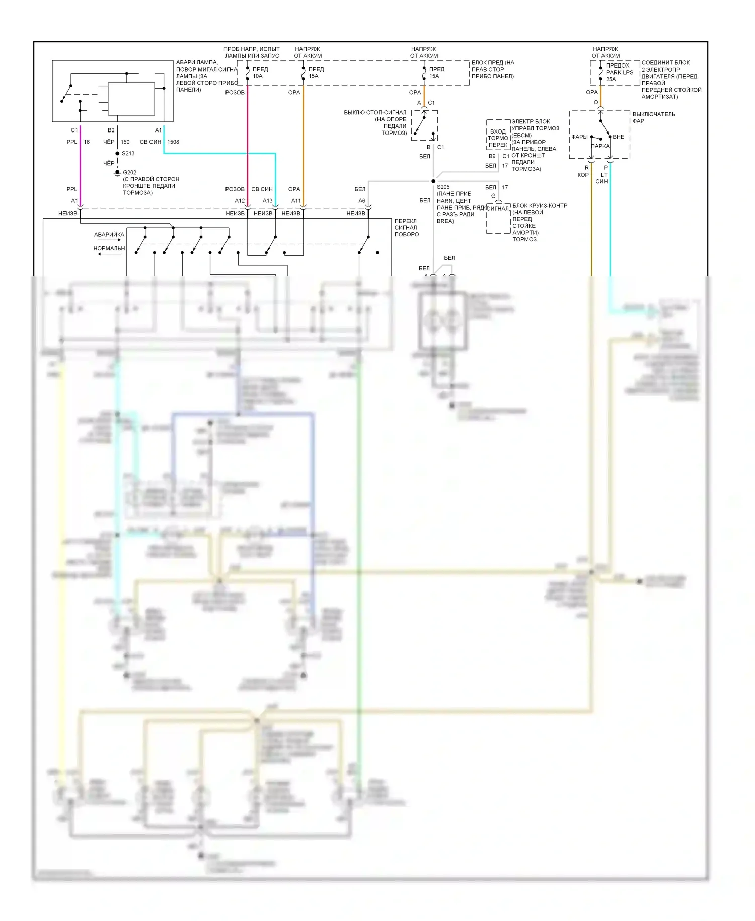 Lumina Chevrolet I (1989-2001): Электросхема фар и фонарей 