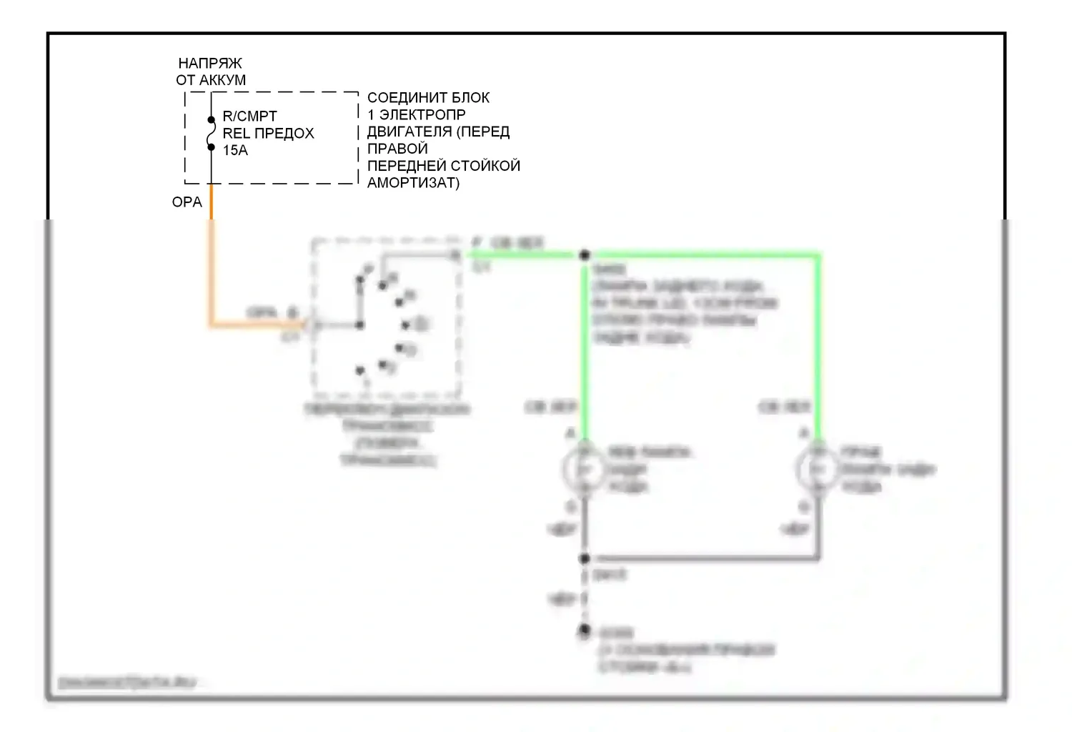 Lumina Chevrolet I (1989-2001): Электросхема фонарей заднего хода 