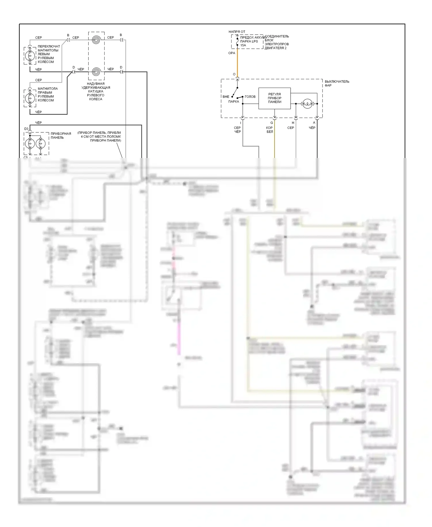 Lumina Chevrolet I (1989-2001): Электросхема подсветки приборной панели 