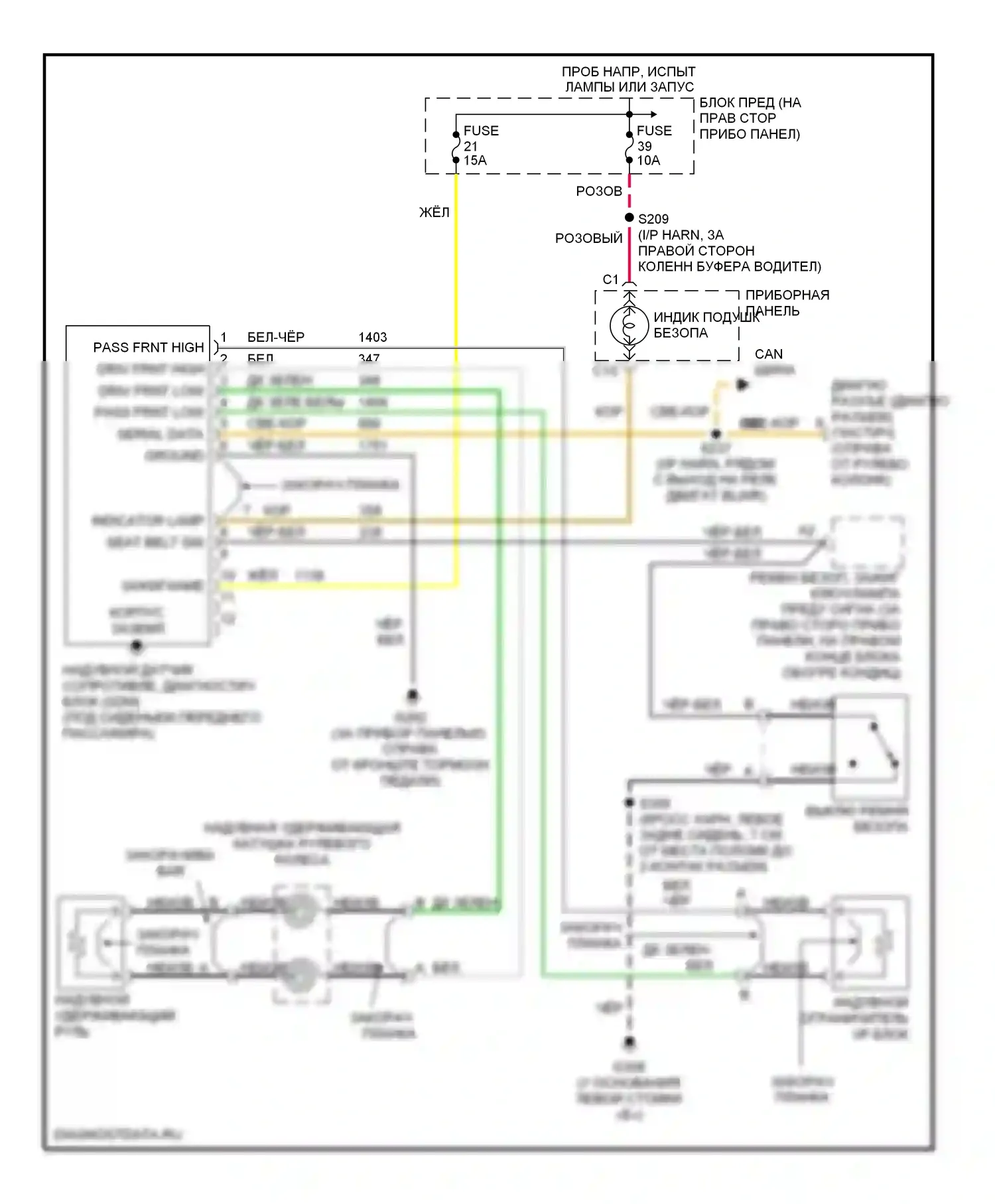 Lumina Chevrolet I (1989-2001): Электросхема подушек безопасности 