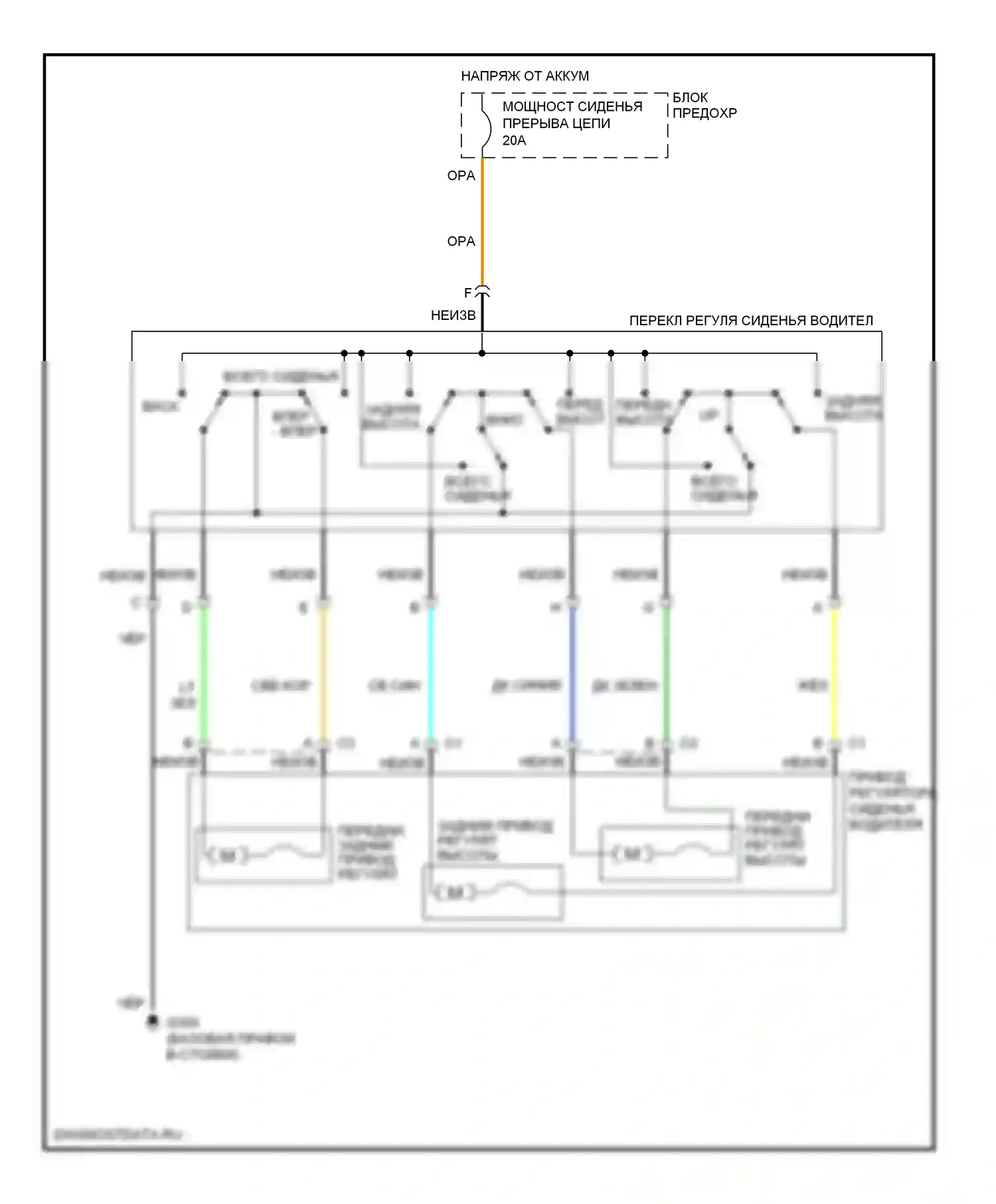 Lumina Chevrolet I (1989-2001): 6-сторонняя электросхема сиденья питания 