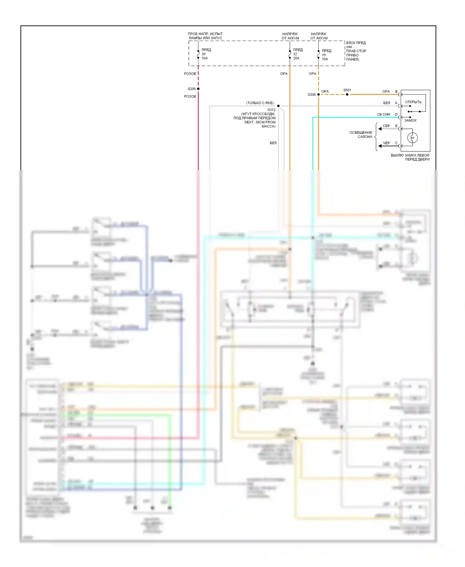 Lumina Chevrolet I (1989-2001): Электросхема замка силовой двери 