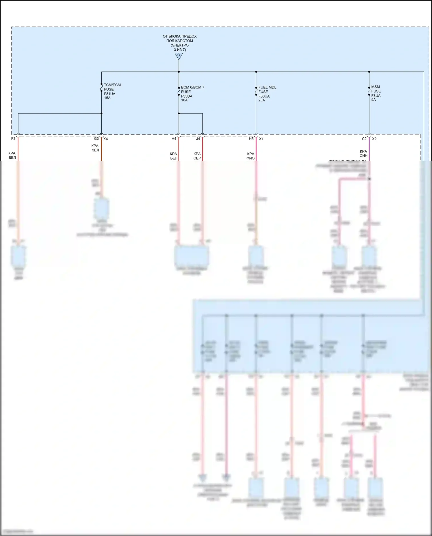 Malibu Chevrolet IX рестайлинг (2018-2024): Электросхема блока предохранителей реле (5 из 7) 