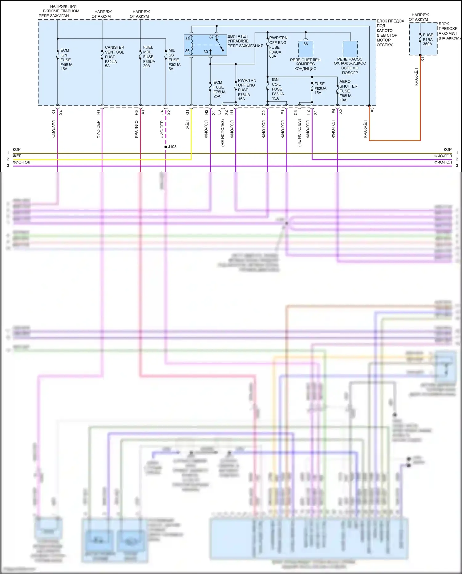 Malibu Chevrolet IX рестайлинг (2018-2024): Электросхема двигателя 1.5л vin t (2 из 7) 
