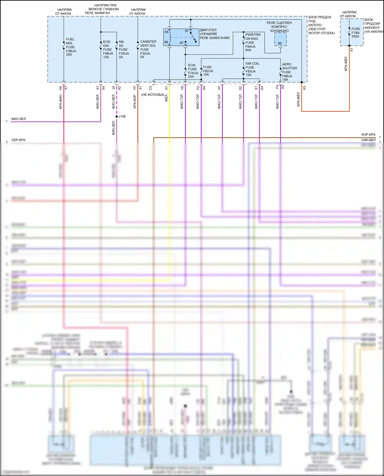 Malibu Chevrolet IX рестайлинг (2018-2024): Электросхема двигателя 2.0l vin x (2 из 7) 