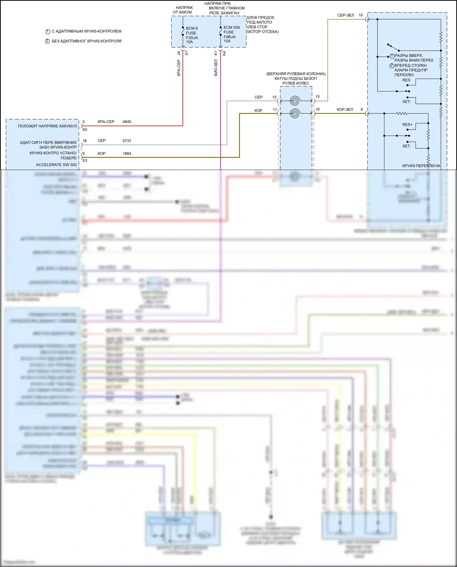 Malibu Chevrolet IX рестайлинг (2018-2024): Электросхема круиз-контроля (1 из 2) 