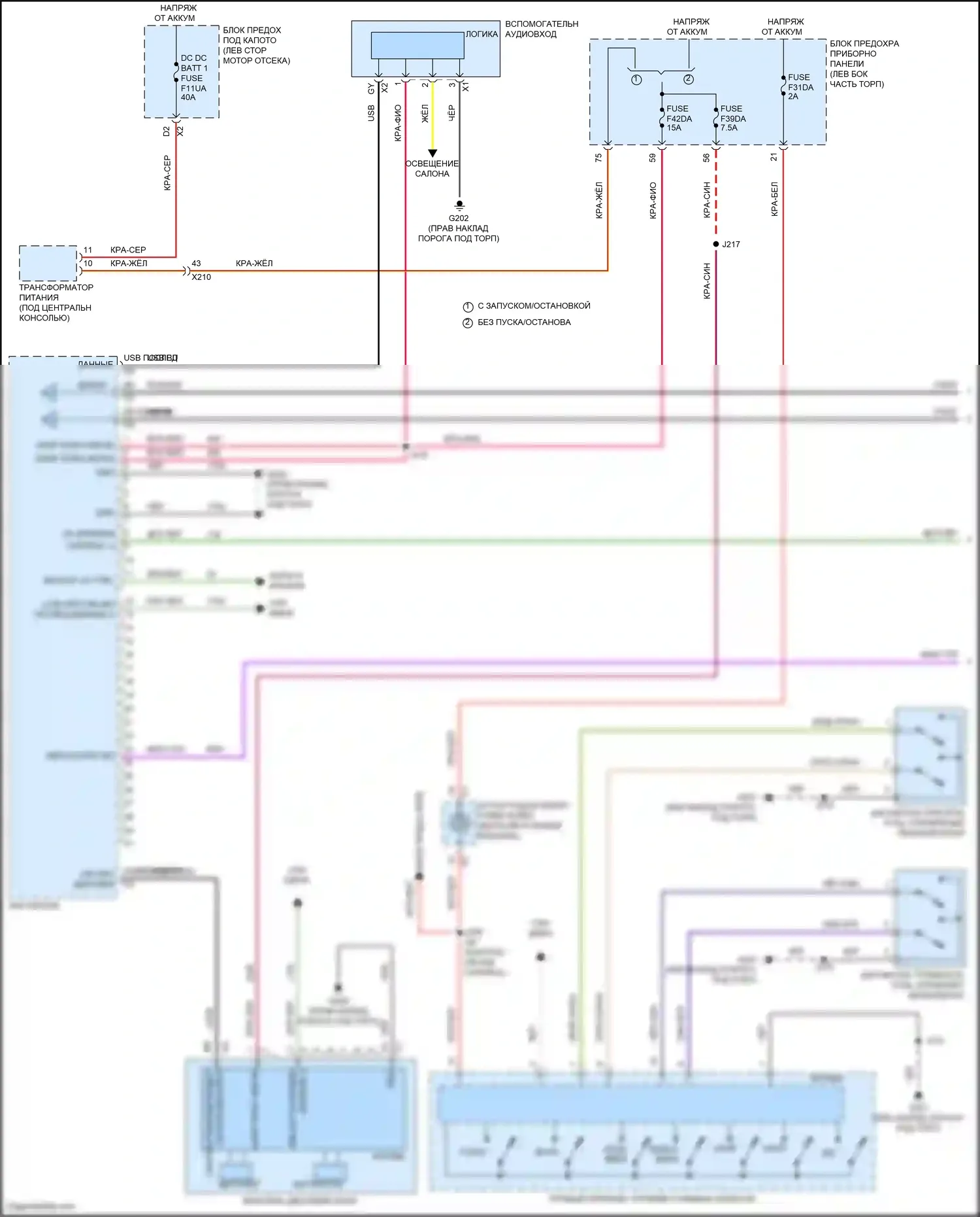 Malibu Chevrolet IX рестайлинг (2018-2024): Электросхема навигации, низкий уровень (1 из 3) 