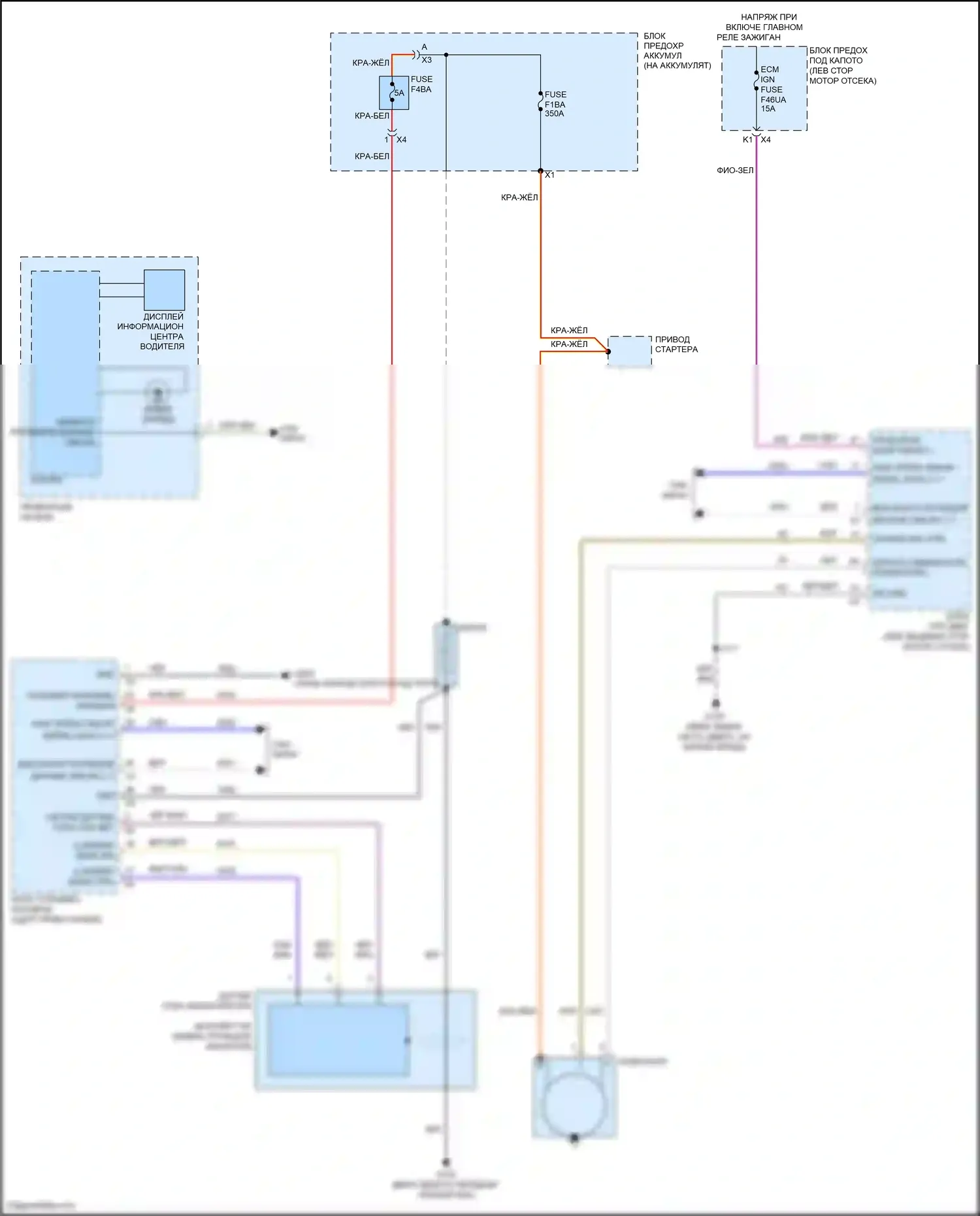Malibu Chevrolet IX рестайлинг (2018-2024): Электросхема генератора, без пуска-останова 